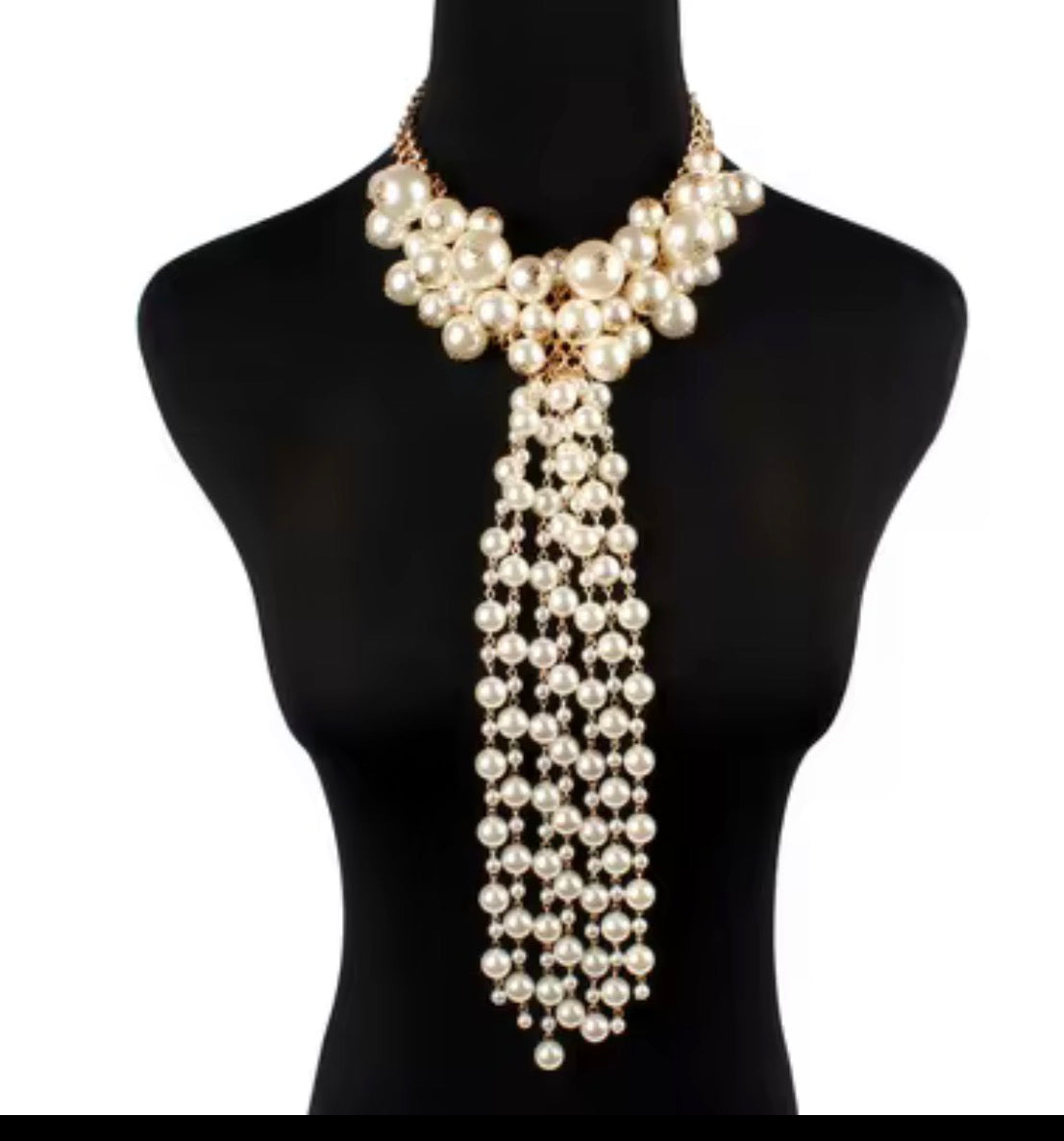 White cream pearl necklace set
